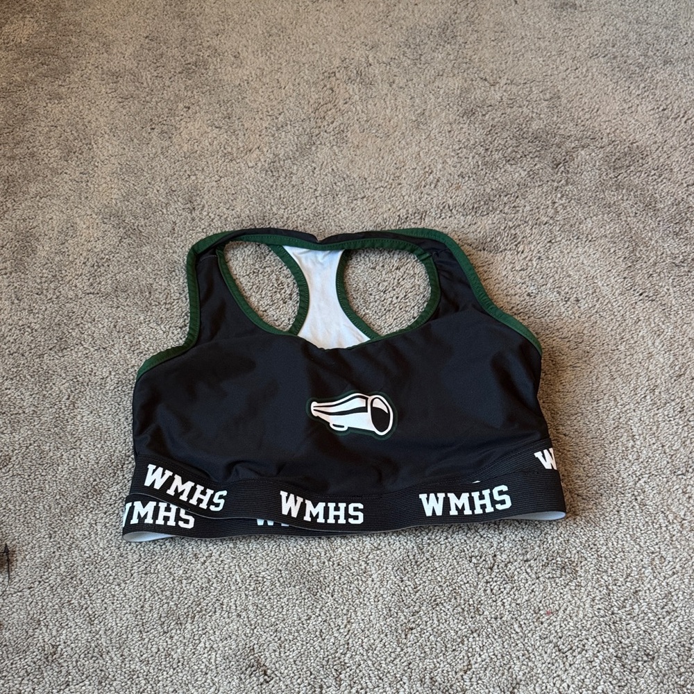 Varsity Spirit William Monroe High School Black Green Sports Bra SIZE XL